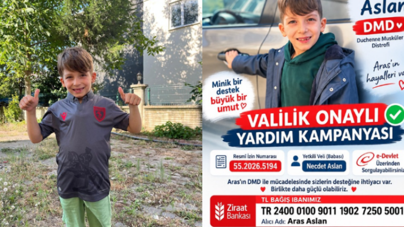 DMD hastası Aras için Samsun’a dayanışma çağrısı 